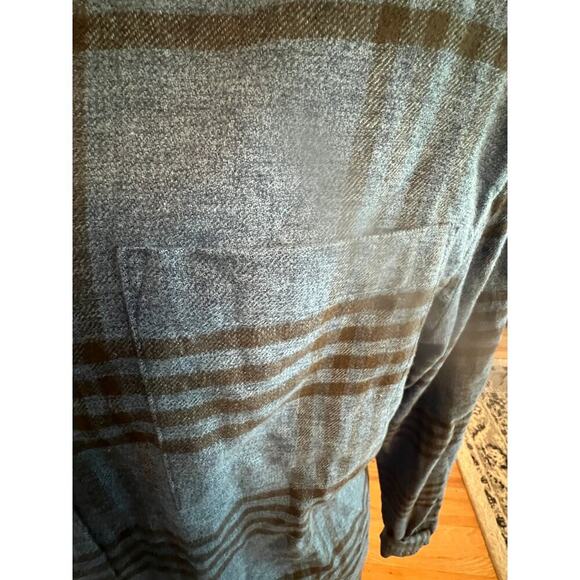 GOODFELLOW NWT LONG SLEEVE BUTTON UP BLUE AND BLACK PLAID MENS LARGE - Picture 8 of 9